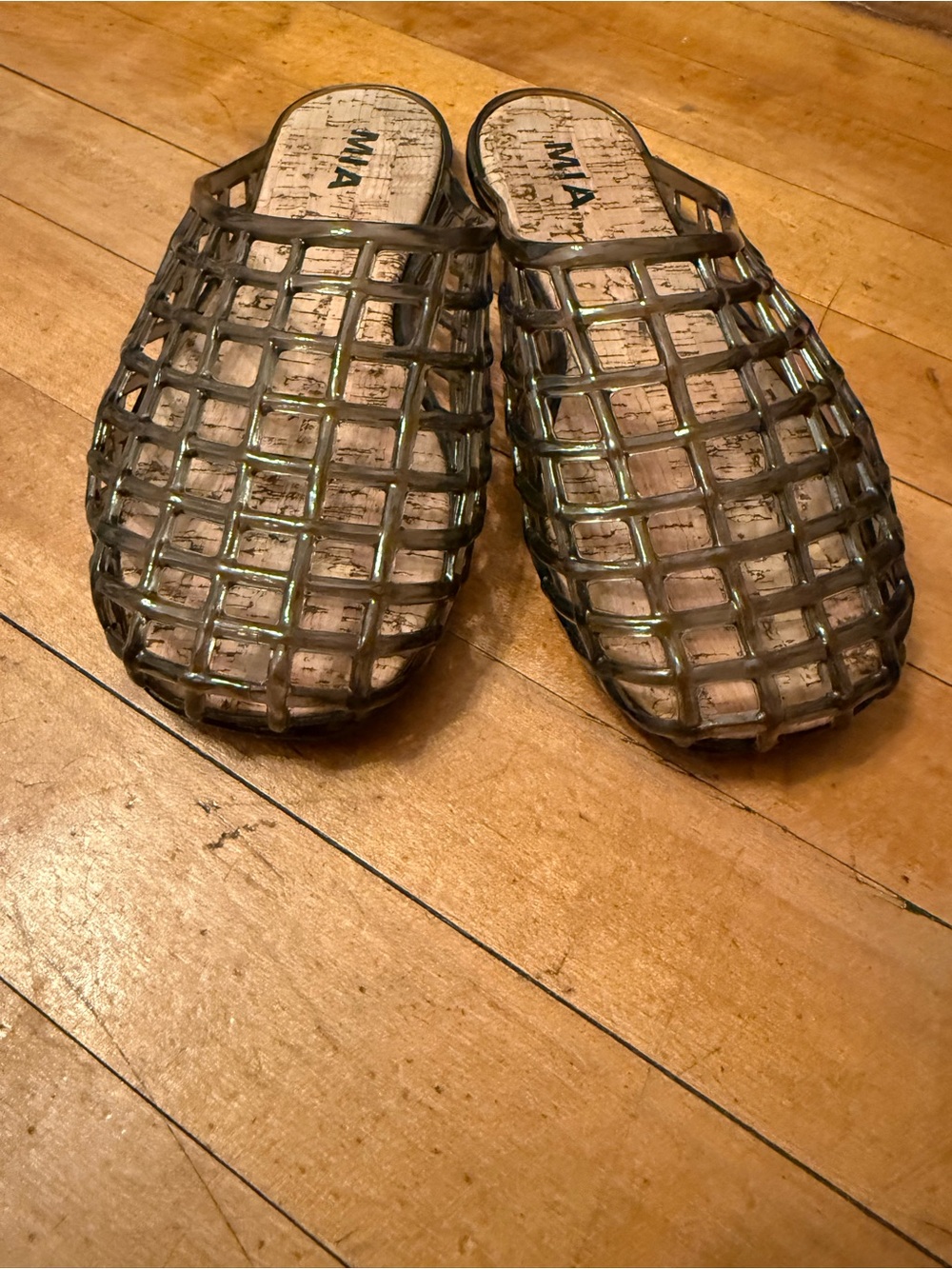 MIA Gray/Black Jelly Cage Slides - Picture 3 of 3